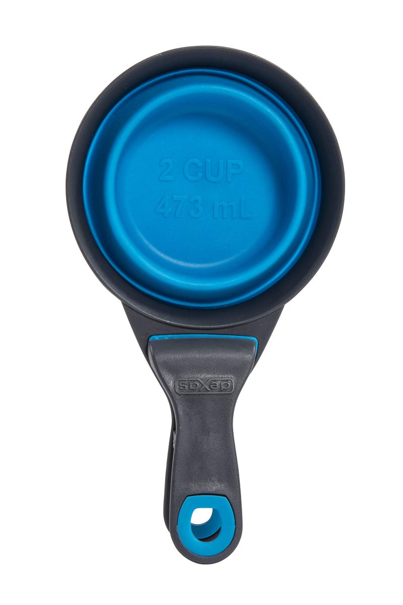 Dexas Pets Collapsible KlipScoop Collapsible Dry Dog Food Scoop and Dog Food Bag Clip, 2 Cup Capacity, Pro Blue - Image 3